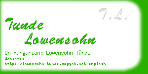 tunde lowensohn business card